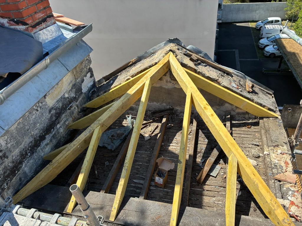 Charpente neuve après rénovation